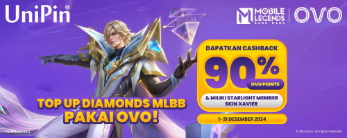 Dec – Top up Diamonds MLBB Dapatkan Cashback 90% OVO Points & Miliki Starlight Member Skin Xavier!